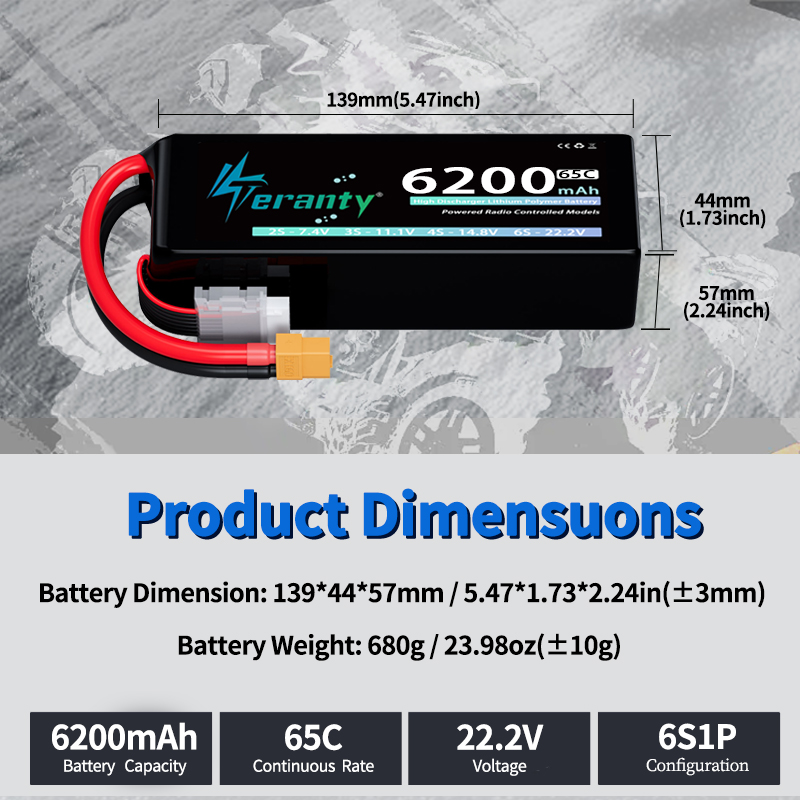 TERANTY 6S 6200mAh Lipo Pil 22 - Drone Racing Battery incelemesi ve fiyatı